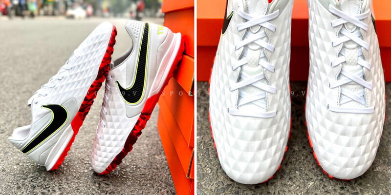 Giày bóng đá Nike Tiempo Legend 8 Pro TF Platinum - Trắng/Đỏ - AT6136-106